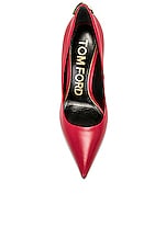 TOM FORD Iconic T Pump in Rose Red, view 4, click to view large image.