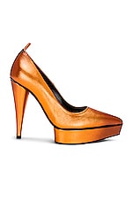 TOM FORD Laminated Cone Heel 120 Pump in Clementine & Mauve, view 1, click to view large image.