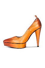 TOM FORD Laminated Cone Heel 120 Pump in Clementine & Mauve, view 5, click to view large image.