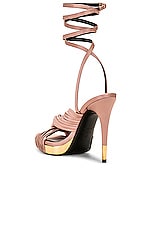 TOM FORD Satin Pleated 120 Sandal in Rose Nude, view 3, click to view large image.