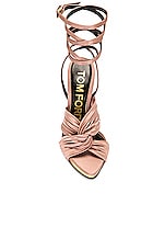 TOM FORD Satin Pleated 120 Sandal in Rose Nude, view 4, click to view large image.