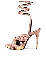 TOM FORD Satin Pleated 120 Sandal in Rose Nude, view 5, click to view large image.