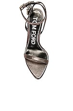 TOM FORD Padlock Pointy Naked 105 Sandal in Gunmetal, view 4, click to view large image.