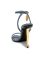 TOM FORD Padlock Pointy Naked 105 Sandal in Washed Blue, view 3, click to view large image.