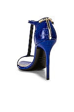 TOM FORD Croc Iconic T 105 Sandal in Cobalt, view 3, click to view large image.