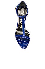 TOM FORD Croc Iconic T 105 Sandal in Cobalt, view 4, click to view large image.
