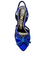 TOM FORD Velvet Bow 105 Sandal in Electric Blue, view 4, click to view large image.