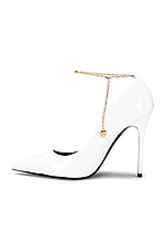 TOM FORD Patent Leather Chain Pump 105 in White, view 5, click to view large image.