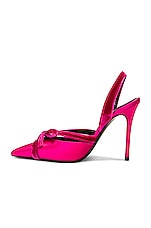 TOM FORD Satin &amp; Velvet Bow Slingback 105 in Crimson Pink, view 5, click to view large image.