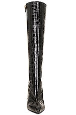 TOM FORD Croc Zip Knee High Boot 105 in Black, view 4, click to view large image.