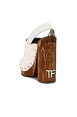 TOM FORD TF Calf Clog in Chalk, view 3, click to view large image.