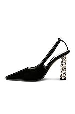 TOM FORD Bejeweled 105 Velvet Slingback Pump in Black, view 5, click to view large image.