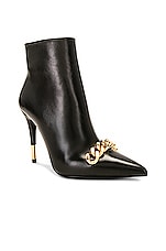 TOM FORD Iconic Chain 105 Ankle Boot in Black, view 2, click to view large image.