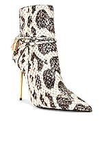 TOM FORD Anaconda Padlock 105 Ankle Boot in Brown & Beige, view 2, click to view large image.