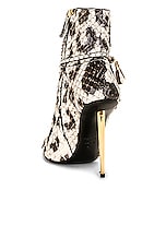 TOM FORD Anaconda Padlock 105 Ankle Boot in Brown & Beige, view 3, click to view large image.