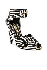 TOM FORD Vertigo 105 Sandal in Zebra Print, view 2, click to view large image.