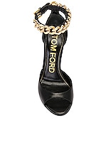 TOM FORD Iconic Chain 105 Sandal in Black, view 4, click to view large image.