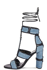 TOM FORD Patchwork 105 Denim Sandal in Blue & Black, view 5, click to view large image.