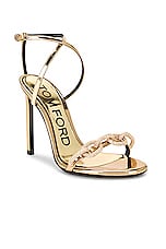 TOM FORD Chain 105 Sandal in Pale Gold, view 2, click to view large image.