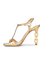TOM FORD Stamped Python Galaxy 105mm Sandal in Dark Gold, view 5, click to view large image.