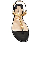 TOM FORD Zenith Thong Sandal in Black, view 4, click to view large image.