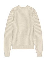 Theory Vilare Dane Wool Sweater in Light Beige Melange, view 2, click to view large image.