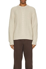 Theory Vilare Dane Wool Sweater in Light Beige Melange, view 3, click to view large image.