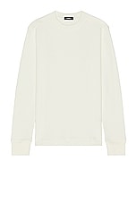Theory Mattis Studio Waffle Sweater in Ivory, view 1, click to view large image.