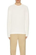 Theory Mattis Studio Waffle Sweater in Ivory, view 3, click to view large image.