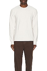 Theory Riland Crew Sweater in Melange Ivory, view 3, click to view large image.