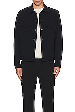 Theory River Neoteric Twill Jacket in DARK NAVY, view 3, click to view large image.
