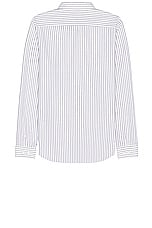 Theory Sylvain And Blaine Stripe Shirt in White & Pestle, view 2, click to view large image.