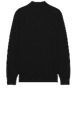Theory Goris Long Sleeve Polo in Black, view 2, click to view large image.