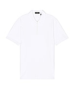 Theory Ryder Quarter Zip Polo in White, view 1, click to view large image.