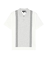 Theory Intarsia Sweater Polo in White Multi, view 1, click to view large image.