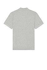 Theory Goris Sweater Polo in Light Grey Heather, view 2, click to view large image.