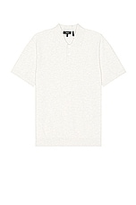 Theory Goris Sweater Polo in Melange Ivory, view 1, click to view large image.