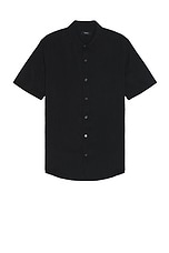 Theory Irving Short Sleeve Shirt in Black, view 1, click to view large image.