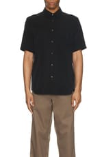 Theory Irving Short Sleeve Shirt in Black, view 3, click to view large image.