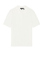 Theory Short Sleeve Polo in Ivory, view 1, click to view large image.