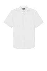 Theory Irving Short Sleeve Shirt in Sand Multi, view 1, click to view large image.