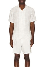 Theory Irving Short Sleeve Shirt in Sand Multi, view 3, click to view large image.