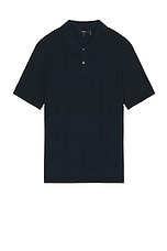 Theory Damian Short Sleeve Polo in Baltic, view 1, click to view large image.