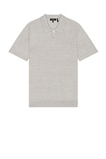 Theory Goris Short Sleeve Polo in Grey Heather, view 1, click to view large image.