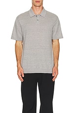 Theory Goris Short Sleeve Polo in Grey Heather, view 3, click to view large image.