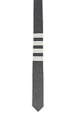 Thom Browne Classic 4 Bar Tie in Medium Grey, view 1, click to view large image.