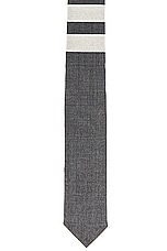 Thom Browne Classic 4 Bar Tie in Medium Grey, view 2, click to view large image.