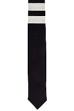Thom Browne Classic 4 Bar Tie in Navy, view 2, click to view large image.