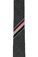 Thom Browne Classic Necktie in Dark Grey, view 3, click to view large image.