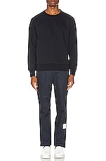 Thom Browne Striped Crewneck Pullover in Navy, view 6, click to view large image.